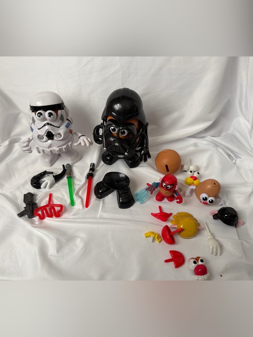 Mr. Potato Head Star Wars Lot Darth Vader Stormtrooper Spiderman Plus Extra